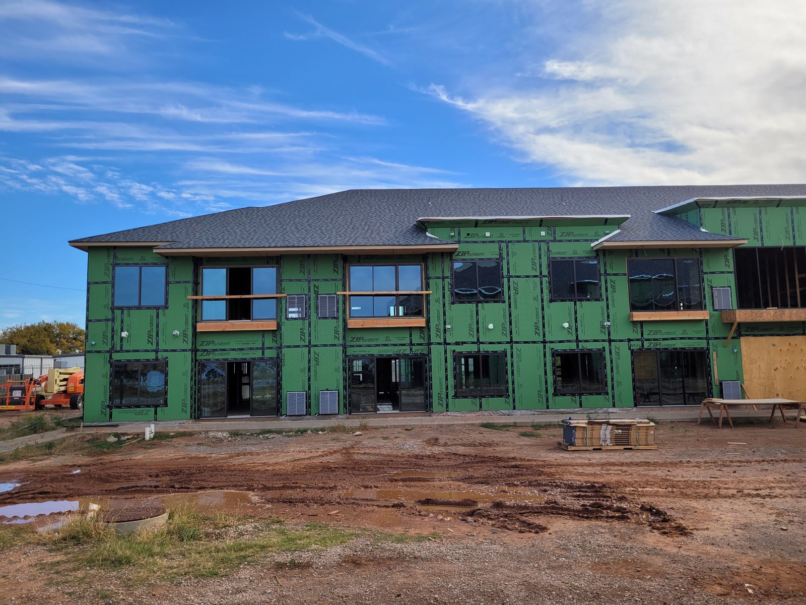 Framing contractor working on commercial build-out