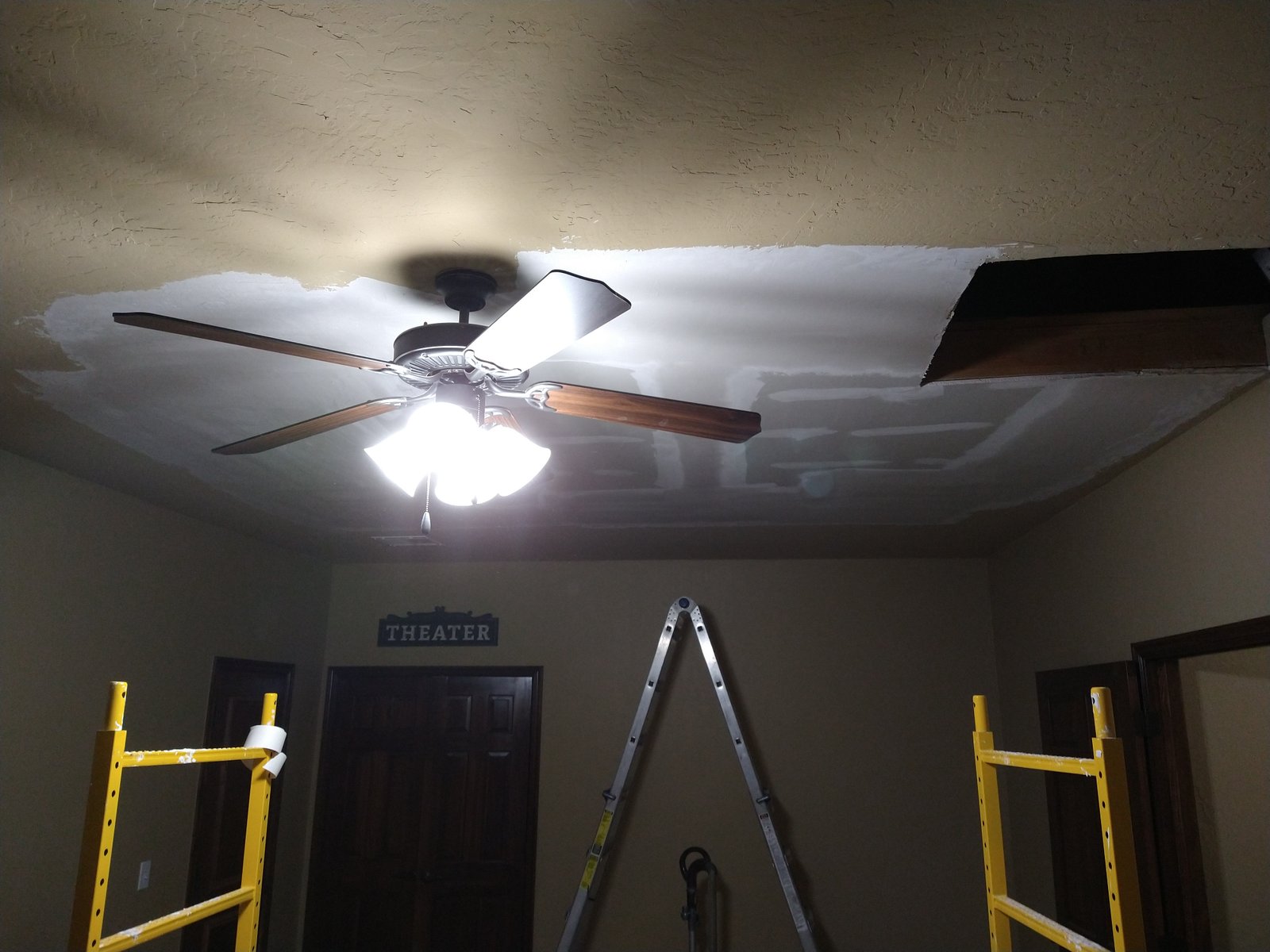 Fresh interior paint applied to drywall in residential room